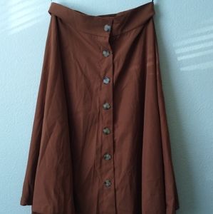 SHEIN Paper bag midi skirt with real buttons